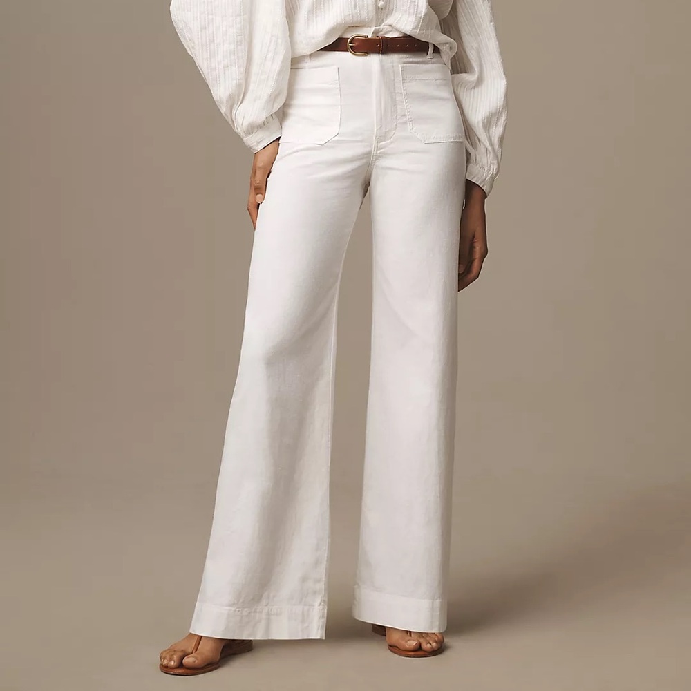 The Colette Full-Length Wide-Leg Pants by Maeve: Beachy Linen Edition
